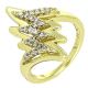 14K PIERŚCIONEK POZŁACANY 23 MM BRYLANTOWY ZYGZAK XUPING 91721