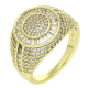14K PIERŚCIONEK POZŁACANY 16 MM BRYLANTOWY SYGNET XUPING 91724