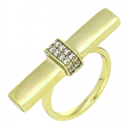 14K PIERŚCIONEK POZŁACANY 8/30 MM ELEGANCE XUPING 91727