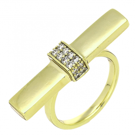 14K PIERŚCIONEK POZŁACANY 8/30 MM ELEGANCE XUPING 91727