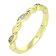 14K PIERŚCIONEK POZŁACANY 3 MM DELIKATNY Z BRYLANTAMI XUPING 91730