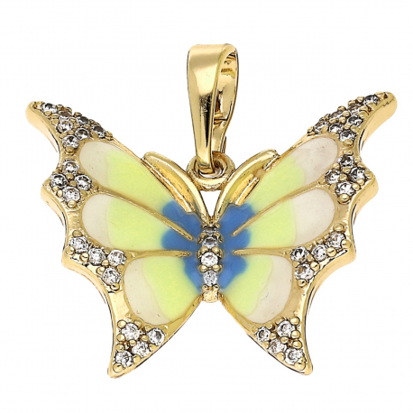 ZAWIESZKA POZŁACANA 22/23 MM KOLOROWY MOTYL XUPING 91767