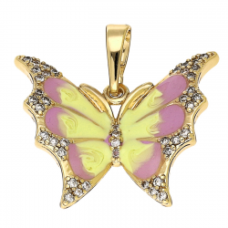 ZAWIESZKA POZŁACANA 22/23 MM KOLOROWY MOTYL XUPING 91768