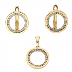 KOLCZYKI POZŁACANE 14 MM Z ZAWIESZKĄ 21/14 MM XUPING 91794