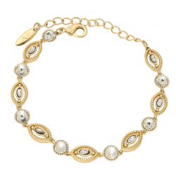 BRANSOLETKA POZŁACANA 16+5 CM 7 MM CRYSTAL XUPING 92028