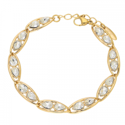 BRANSOLETKA POZŁACANA 18+3 CM 8 MM CRYSTAL XUPING 92036