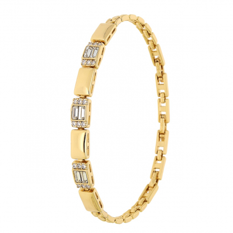BRANSOLETKA POZŁACANA 20-18-16 CM 5,5 MM CRYSTAL XUPING 92042