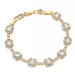 BRANSOLETKA POZŁACANA 20-18-16 CM 9 MM CRYSTAL XUPING 92049