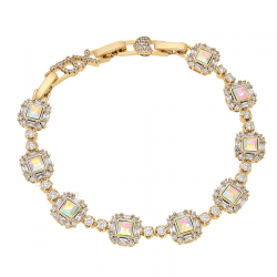 BRANSOLETKA POZŁACANA 20-18-16 CM 9 MM AB CRYSTAL XUPING 92050