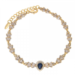 BRANSOLETKA POZŁACANA 18+3 CM 11 MM SAPPHIRE CRYSTAL XUPING 92051