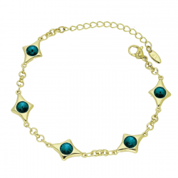 14K BRANSOLETKA POZŁACANA 15,5+5 CM 10 MM EMERALD CRYSTAL XUPING 92054