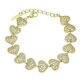 14k BRANSOLETKA POZŁACANA 17+4 CM 13 MM BRYLANTOWE SERCA XUPING 92200
