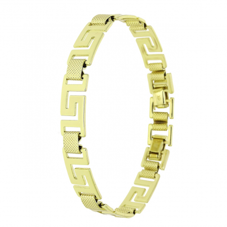 14k BRANSOLETKA POZŁACANA 18,5-17 CM 8 MM ZŁOTY GREK XUPING 92221