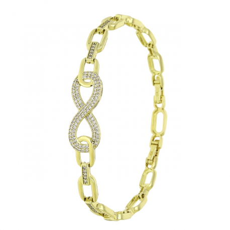 14k BRANSOLETKA POZŁACANA 19-17 CM 10 MM INFINITI XUPING 92226