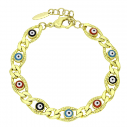 14k BRANSOLETKA POZŁACANA 18+3 CM 9 MM EYE XUPING 92237