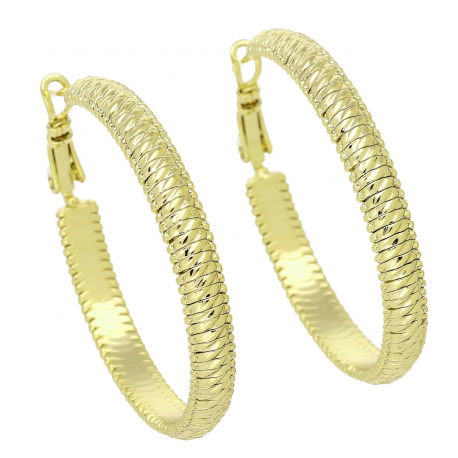 14K KOLCZYKI POZŁACANE 40/5 MM ZŁOTE KOŁA XUPING 92248