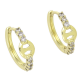 14K KOLCZYKI POZŁACANE 17/6 MM BRYLANTOWE KÓŁKA XUPING 92255