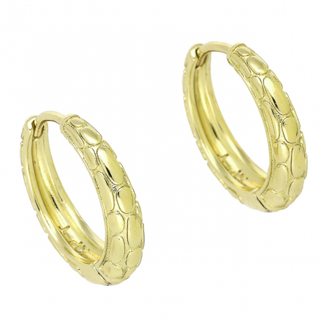 14K KOLCZYKI POZŁACANE 17/4 MM ZŁOTE KÓŁKA XUPING 92256