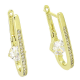 14K KOLCZYKI POZŁACANE 25/7 MM BRYLANTOWE ELEGANTKI XUPING 92295