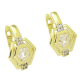 14K KOLCZYKI POZŁACANE 18/12 MM BRYLANTOWE ELEGANTKI XUPING 92301
