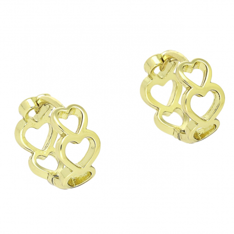 14K KOLCZYKI POZŁACANE 12/6 MM SERDUSZKOWE KÓŁECZKA XUPING 92303