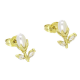 14K KOLCZYKI POZŁACANE 13/8 MM PERŁOWE TULIPANY XUPING 92313