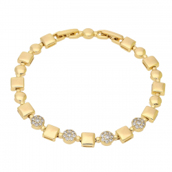 BRANSOLETKA POZŁACANA 19-17 CM 6 MM ELEGANTKA XUPING 92396