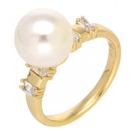 PIERŚCIONEK POZŁACANY US6 10 MM ELEGANCJA PERŁY XUPING 92571
