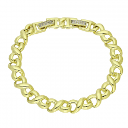 14K BRANSOLETKA POZŁACANA 19,5-17,5 CM 9 MM ELEGANCE XUPING 92641