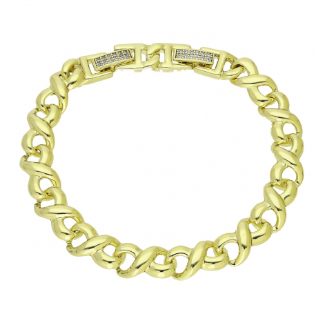 14K BRANSOLETKA POZŁACANA 19,5-17,5 CM 9 MM ELEGANCE XUPING 92641