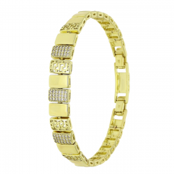 14K BRANSOLETKA POZŁACANA 19-17 CM 9 MM ELEGANCE XUPING 92642