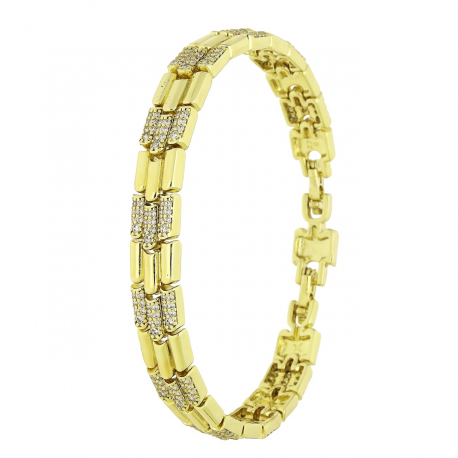 14K BRANSOLETKA POZŁACANA 18,5-16,5 CM 8 MM ELEGANCE XUPING 92644