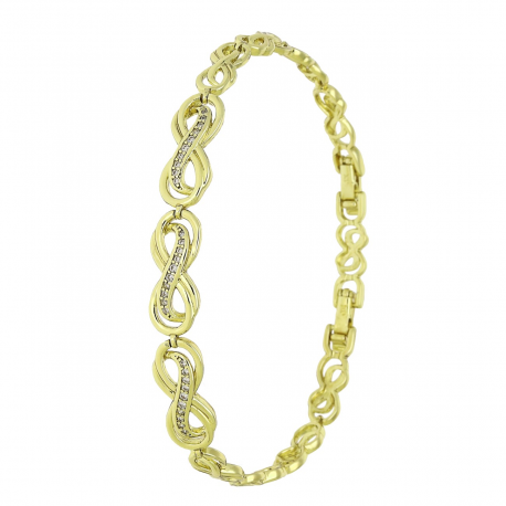 14K BRANSOLETKA POZŁACANA 19-17 CM 7,5 MM INFINITI XUPING 92645