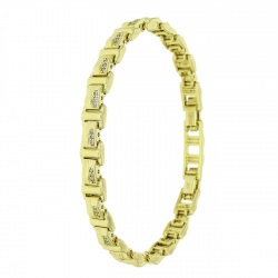 14K BRANSOLETKA POZŁACANA 18-16 CM 6 MM ELEGANCE XUPING 92648