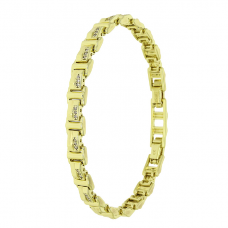14K BRANSOLETKA POZŁACANA 18-16 CM 6 MM ELEGANCE XUPING 92648
