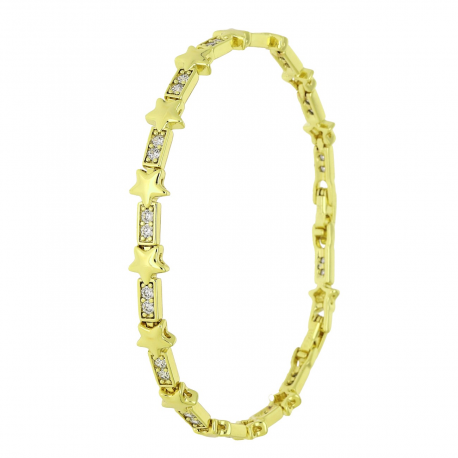 14K BRANSOLETKA POZŁACANA 19-17 CM 6 MM ELEGANCE XUPING 92649