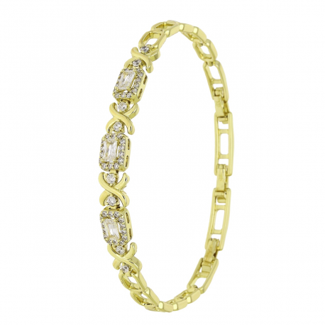 14K BRANSOLETKA POZŁACANA 20-18-16 CM 7 MM ELEGANCE XUPING 92653