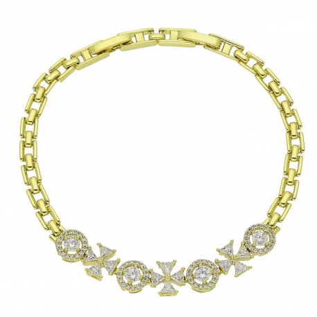 14K BRANSOLETKA POZŁACANA 19,5-17,5 CM 9 MM ELEGANCE XUPING 92655