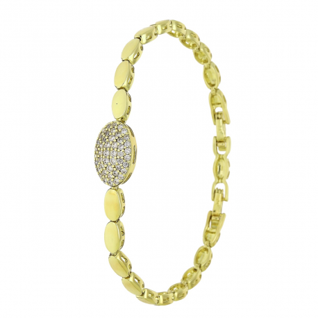 14K BRANSOLETKA POZŁACANA 18,5-16,5 CM 9 MM ELEGANCE XUPING 92656