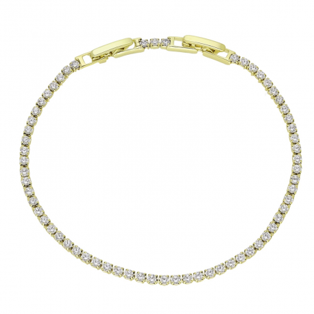 14K BRANSOLETKA POZŁACANA 19-17 CM 2,3 MM BRYLANCIKI XUPING 92661