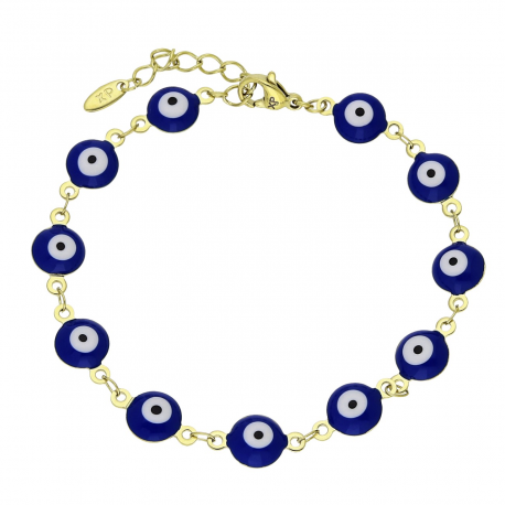 14K BRANSOLETKA POZŁACANA 18+3 CM 8 MM EYE XUPING 92670