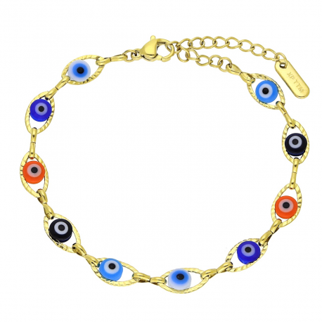 BRANSOLETKA POZŁACANA 16,5+4 CM 6 MM EYE S. STEEL TTM XUPING 92680