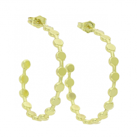 14K KOLCZYKI POZŁACANE 35/4 MM ZŁOTE KOŁA XUPING 92690