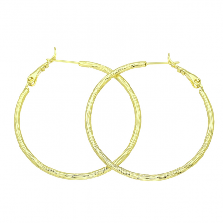 14K KOLCZYKI POZŁACANE 40/2 MM ZŁOTE KOŁA XUPING 92691