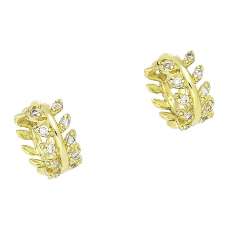14K KOLCZYKI POZŁACANE 11/6 MM BRYLANTOWE KÓŁECZKA XUPING 92708