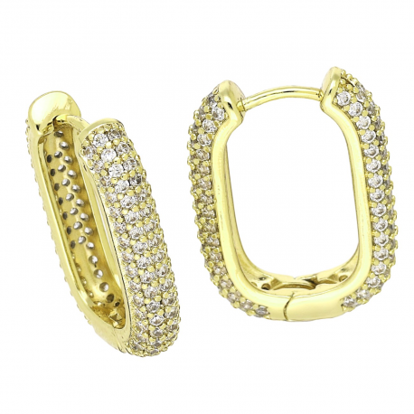 14K KOLCZYKI POZŁACANE 22/4,5 MM BRYLANTOWE ELEGANTKI XUPING 92728