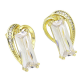 14K KOLCZYKI POZŁACANE 20/12 MM BRYLANT BAGIETA XUPING 92731