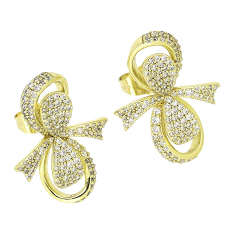 14K KOLCZYKI POZŁACANE 26/20 MM BRYLANTOWE ELEGANTKI XUPING 92733