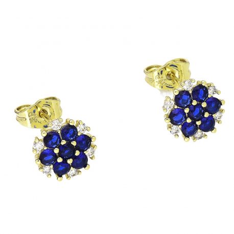 14K KOLCZYKI POZŁACANE 10 MM SZAFIROWA ELEGANCJA XUPING 92745