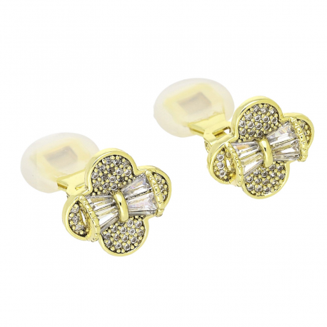 14K KLIPSY POZŁACANE 14 MM BRYLANTOWE XUPING 92756